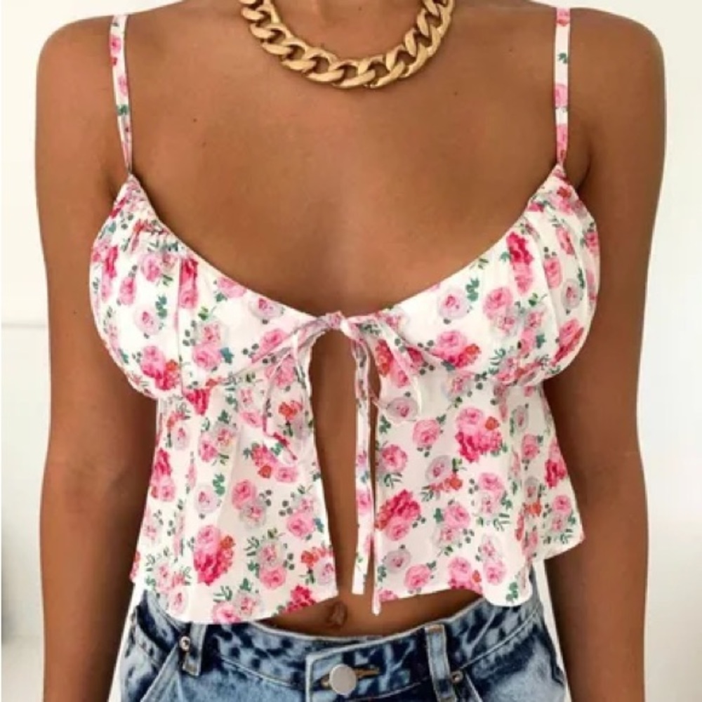 Tiger Mist floral tie top
